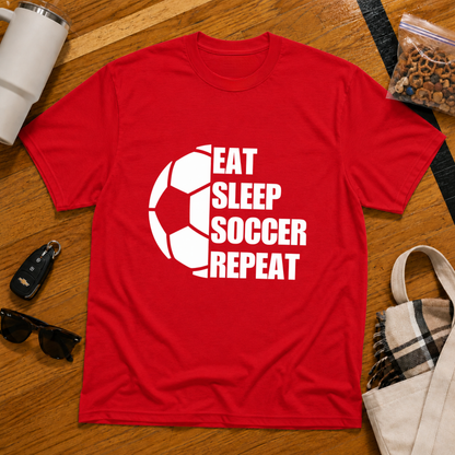 Eat Sleep Soccer Repeat Tee