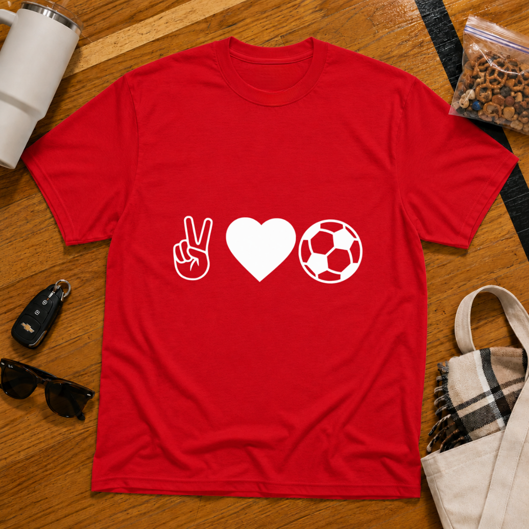 Peace Love Soccer Tee