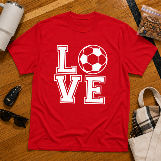 Love Soccer Stack Tee