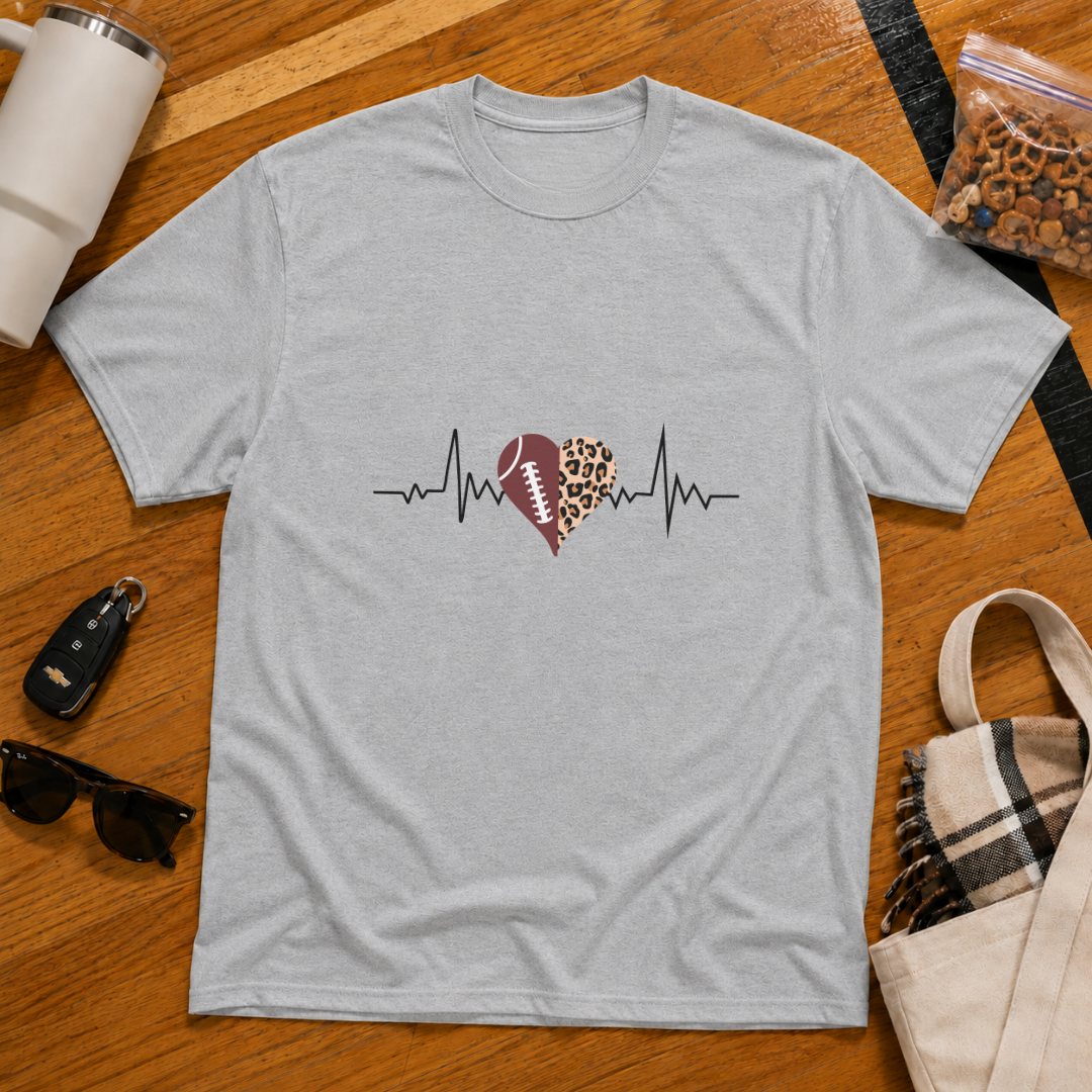 Football Heartbeat Tee