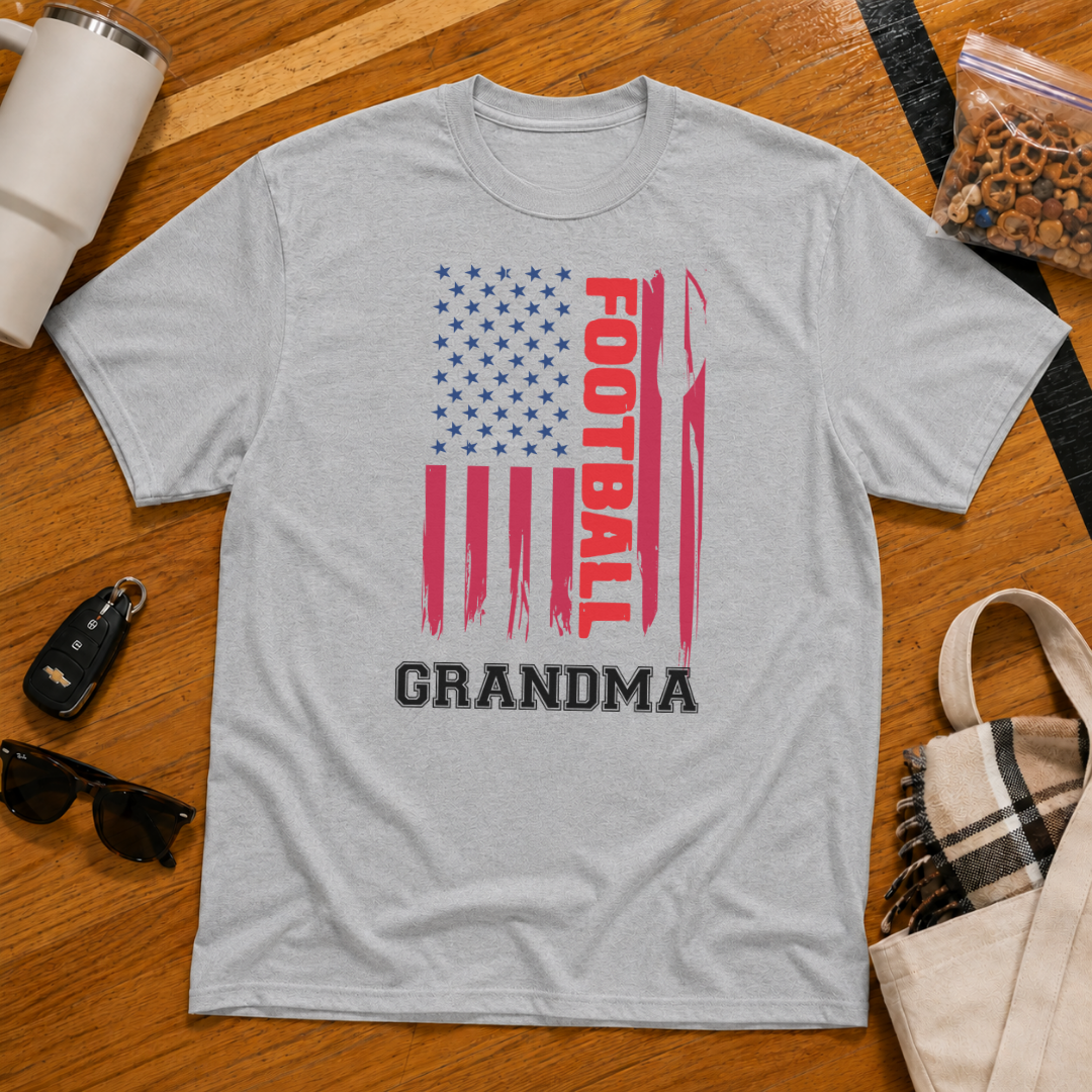 Football Grandma Flag Tee