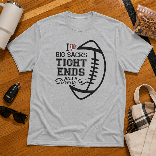 I Love Big Sacks Football Tee