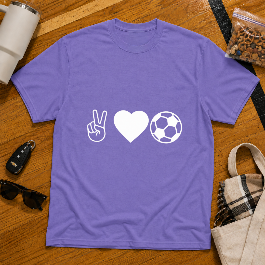 Peace Love Soccer Tee