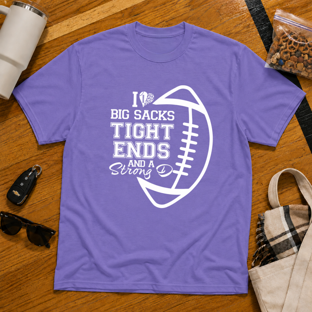 I Love Big Sacks Football Tee