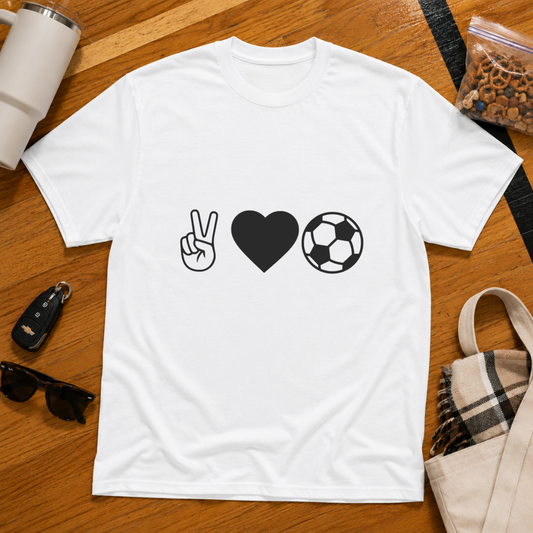 Peace Love Soccer Tee