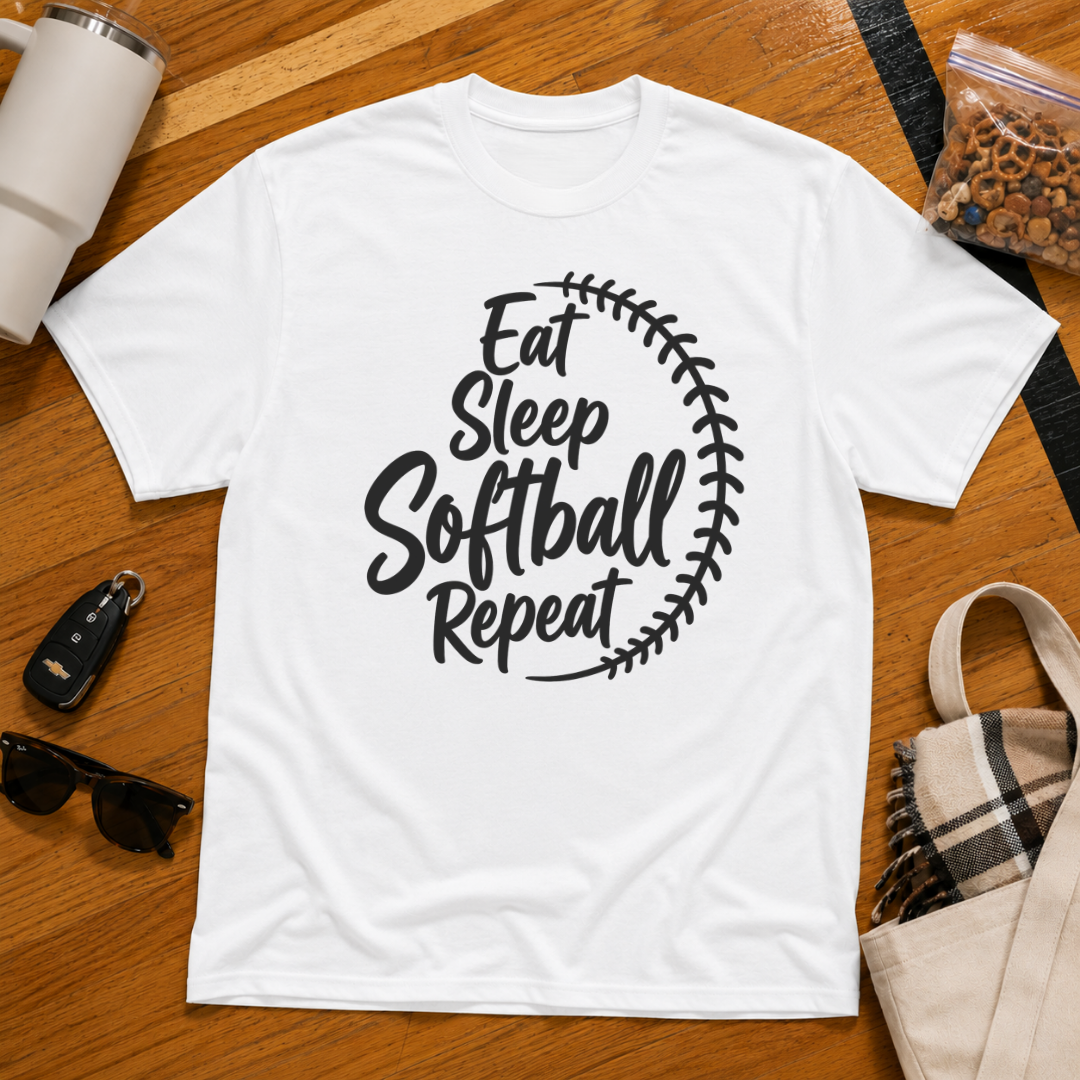 Eat Sleep Softball Repeat