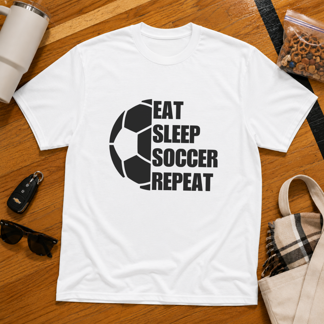 Eat Sleep Soccer Repeat Tee