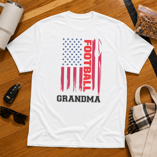 Football Grandma Flag Tee